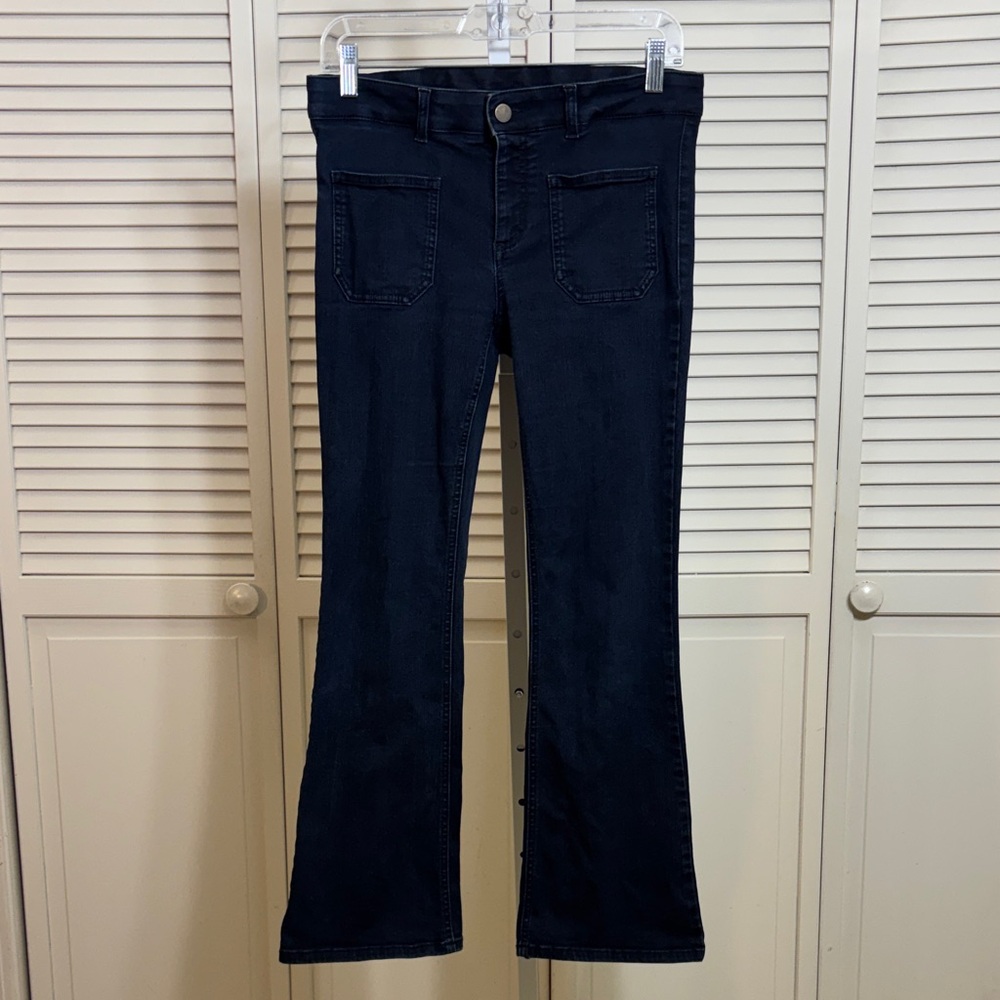 Stella McCartney Black Boot Cut Jeans with Front Patch Pockets Dark Wash Size 29